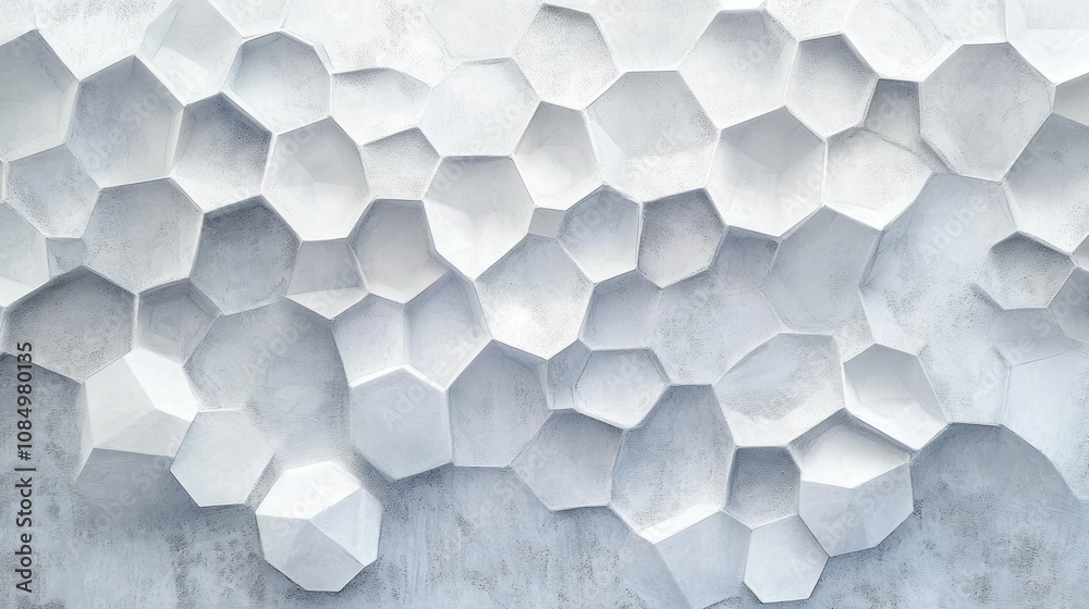 Poster abstract white geometric pattern on a grey background.