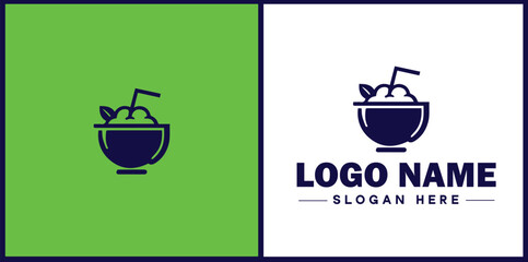 Bubble Tea Shop icon Boba tea shop Pearl milk tea shop Bubble drink café flat logo sign symbol editable vector