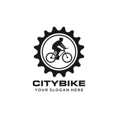 City bike logo template vector illustration