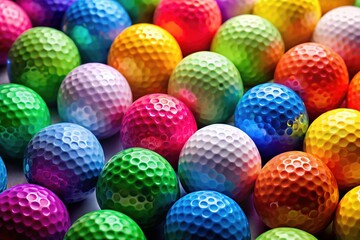 Obraz premium Golf Balls Close-up Background, Left Position, Copy Space