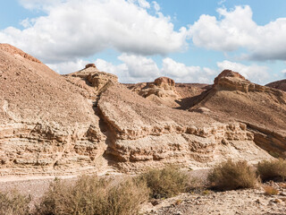 Fototapeta premium Natural splendor of red mountains in Red Canyon Nature Reserve near Eilat city in the southern Israel