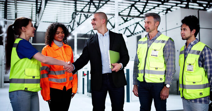 Manufacturing Factory Engineers And Diverse Group