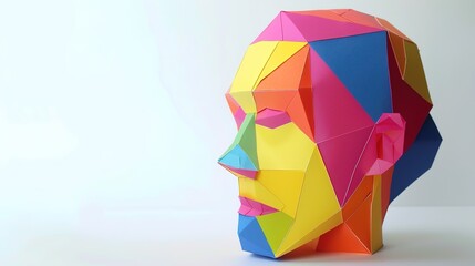 Colored Paper Head - a vibrant and creative visual. The colorful paper head showcases artistic flair and playful design elements.