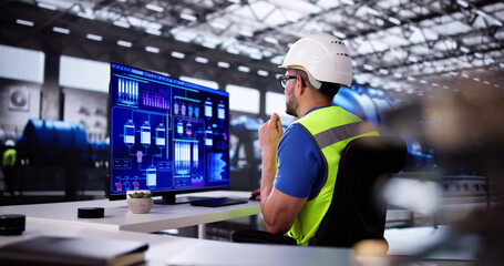 Man Working In Power Plant Electricity