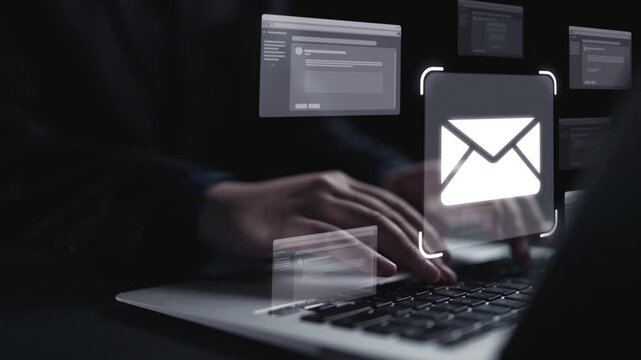 Business person checking email inbox, organizing and prioritizing messages for better productivity. Learn smart email techniques for effective communication. UUID