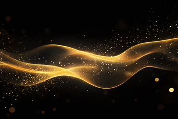 Abstract Black and Gold Design with Smooth Flowing Lines and Metallic Accents