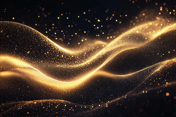 Fototapeta premium Abstract Black and Gold Design with Smooth Flowing Lines and Metallic Accents