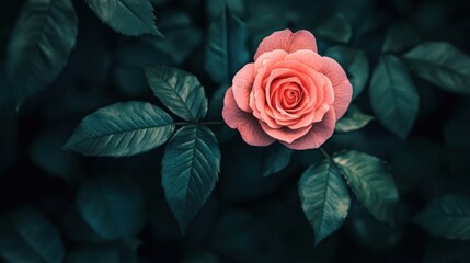 Soft pink rose in full bloom within a garden setting.


