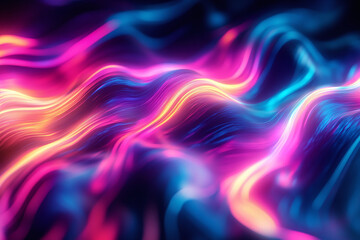 Fototapeta premium Colorful Light Trails with Glowing Neon Waves and Vibrant Energy Flow