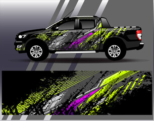 Car wrap design vector. Graphic abstract stripe racing background designs for vehicle, rally, race, adventure and car racing livery