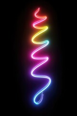 Neon Spiral on Black Background