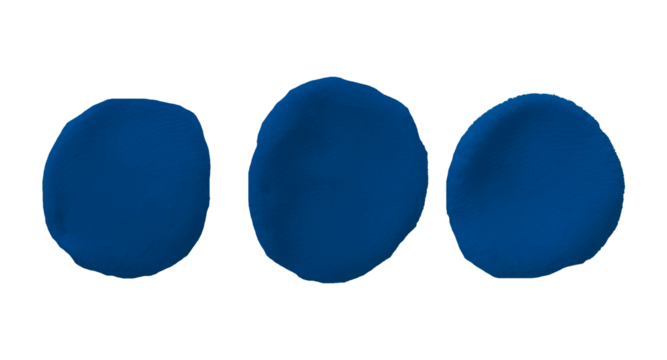 Blue clay texture isolated on transparent background.