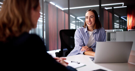 People Talking In Recruiting Interview Meeting