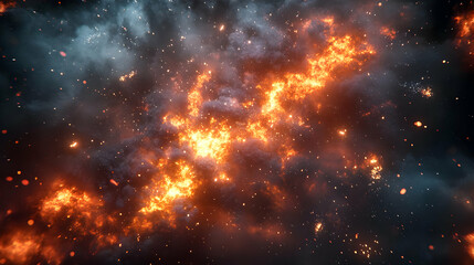 Naklejka premium Fiery Explosion Abstract Background - Digital Art