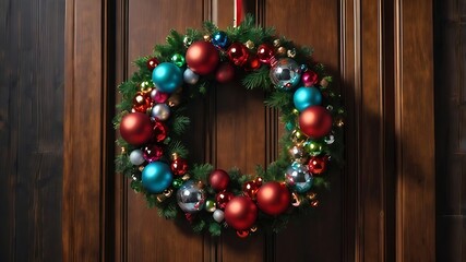 christmas wreath on the door festival celeberations