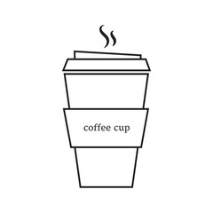 Paper coffee cup icon. Hot coffee cup icon.