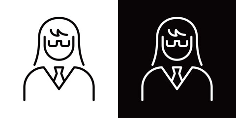 女子学生のシンプルなアイコン