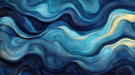 Obraz premium Blue color abstract background with swirling lines wave