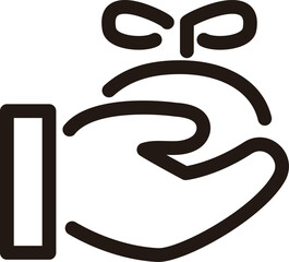 ビジネス　人物　手のひら　葉　芽　アイコン　ピクトグラム　絵文字　マーク　ライン　飾り　イラスト素材