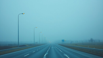 Empty express lane on highway during off-peak hours, symbolizing efficiency and opportunity in a calm, uncluttered environment.