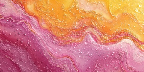 Fototapeta premium Abstract yellow pink flow, seamless grainy texture, bright design, web header cover, Generative AI