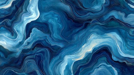 Obraz premium Blue color abstract background with swirling lines wave