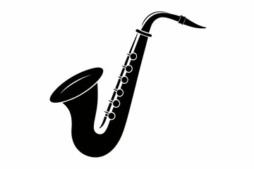 Black Silhouette of a Saxophone Vector illustration