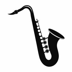 Black Silhouette of a Saxophone Vector illustration