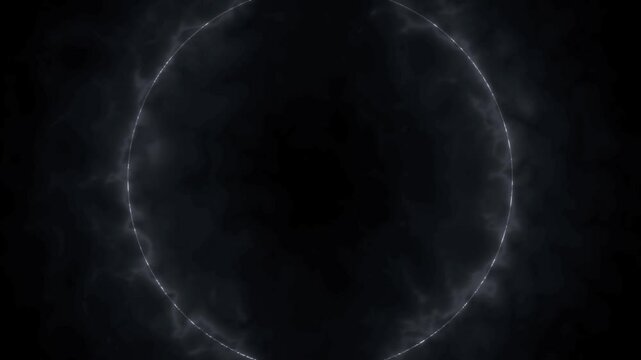 Abstract shockwave electric current energy explosion effect on black background.