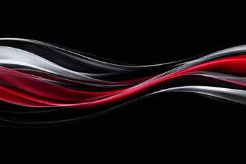 Futuristic Red and Black Abstract Design with Geometric Lines and Metallic Accents 
