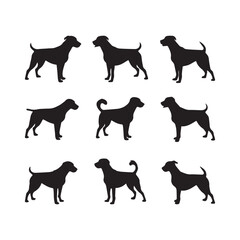 Dog silhouette flat illustration