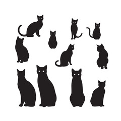 cat silhouette flat illustration