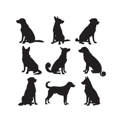 Dog silhouette flat illustration