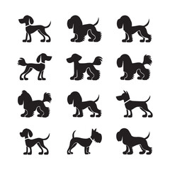 Dog silhouette flat illustration