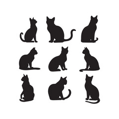 cat silhouette flat illustration