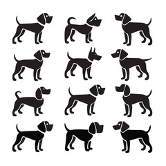 Dog silhouette flat illustration