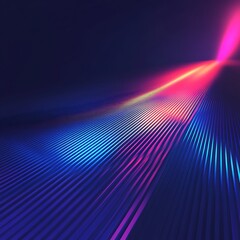 Retro Futuristic Landscape with Neon Grid and Sunset