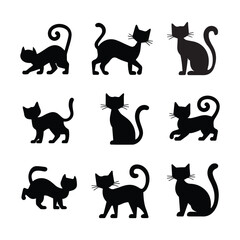 cat silhouette flat illustration
