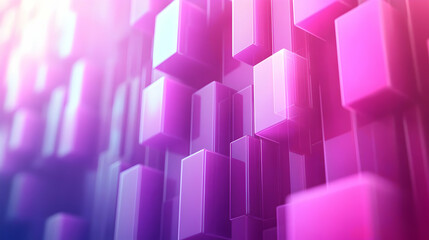 Abstract 3D Background: Shiny Purple and Pink Cubes