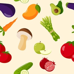 Seamless Pattern with Vegetables. Fresh and Vibrant Design for Food-Themed Projects, background