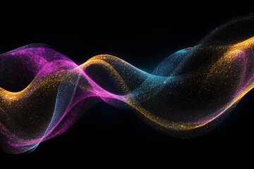 Colorful Light Trails with Glowing Neon Waves and Vibrant Energy Flow