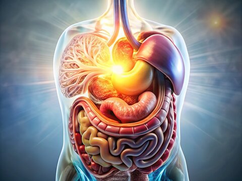 Surreal Stomach Anatomy, Medical Illustration