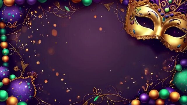 Greeting card with bright holiday composition for celebrate mardi gras