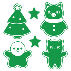 Adorable Christmas Stickers Featuring Festive Characters and Holiday Cheer