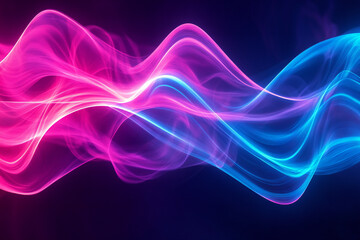 Fototapeta premium Colorful Light Trails with Glowing Neon Waves and Vibrant Energy Flow