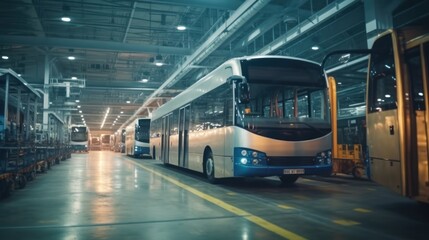 Fototapeta premium Bus Manufacturing Facility