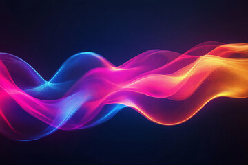 Fototapeta premium Colorful Light Trails with Glowing Neon Waves and Vibrant Energy Flow 