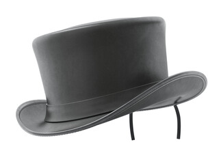 Black top hat isolated on white background - 3D illustration
