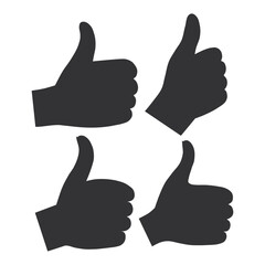 Thumbs Up Gesture Ok Vector. Thumbs Up Silhouette. Black Thumbs Up Gesture.