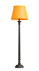 Obraz premium Elegant floor lamp with orange shade on transparent background